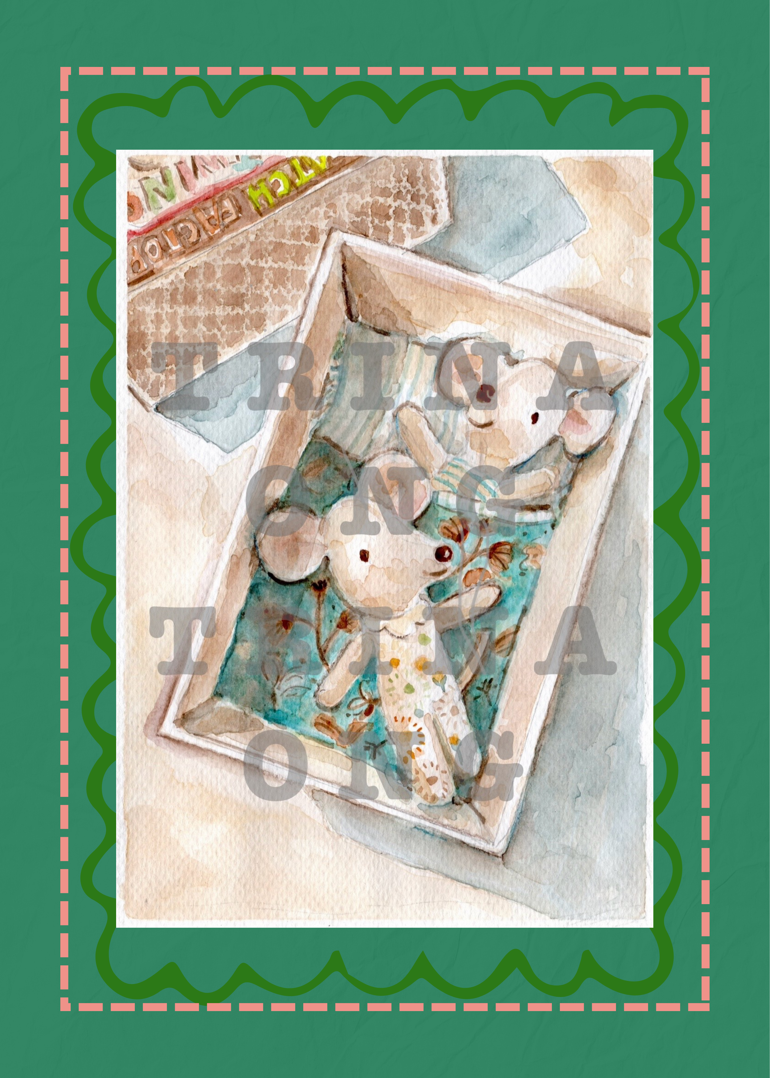 Still Life of Mice Twins in a Matchbox