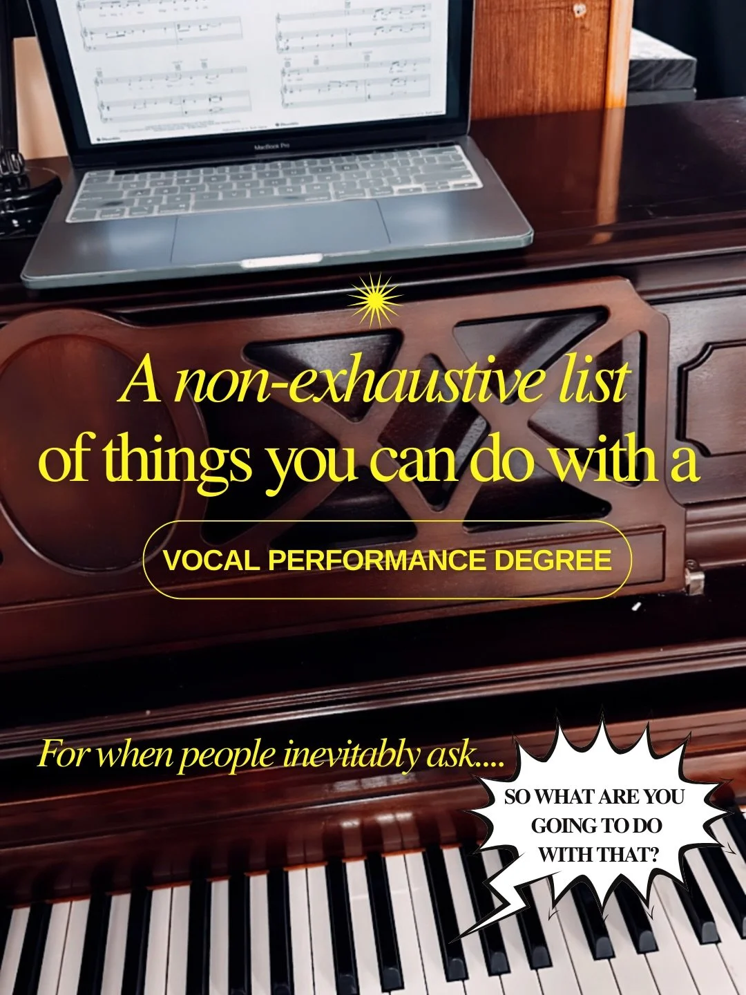 I should&rsquo;ve published this post before the holidays, so that those home from college could answer the &ldquo;what are you going to do with your degree?&rdquo; question with this list! 🎶✨ 

This goes for most arts degrees as well. The answer to