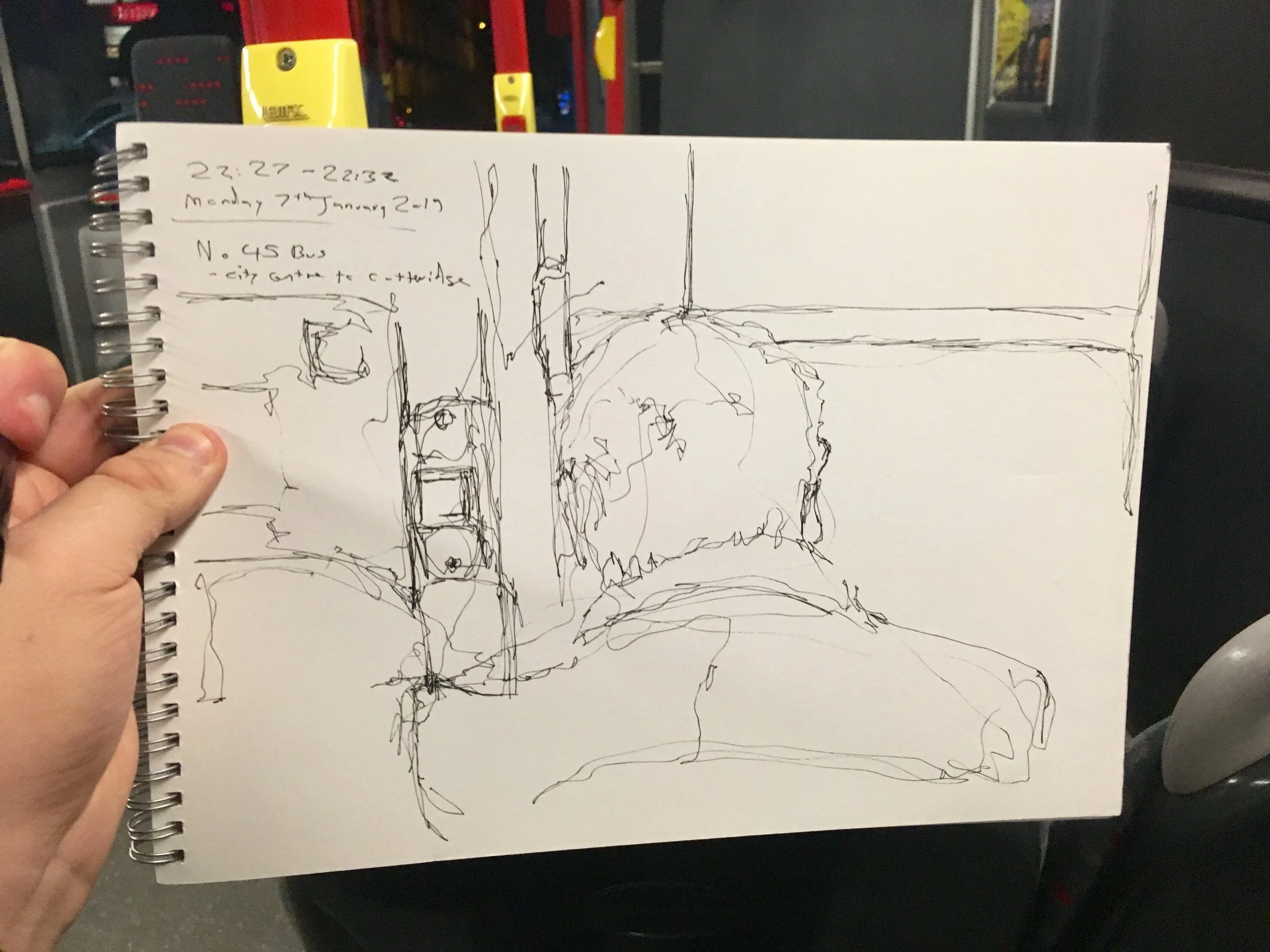 Continuous Bus Line Sketch on the 45 Bus, 7/1/2019