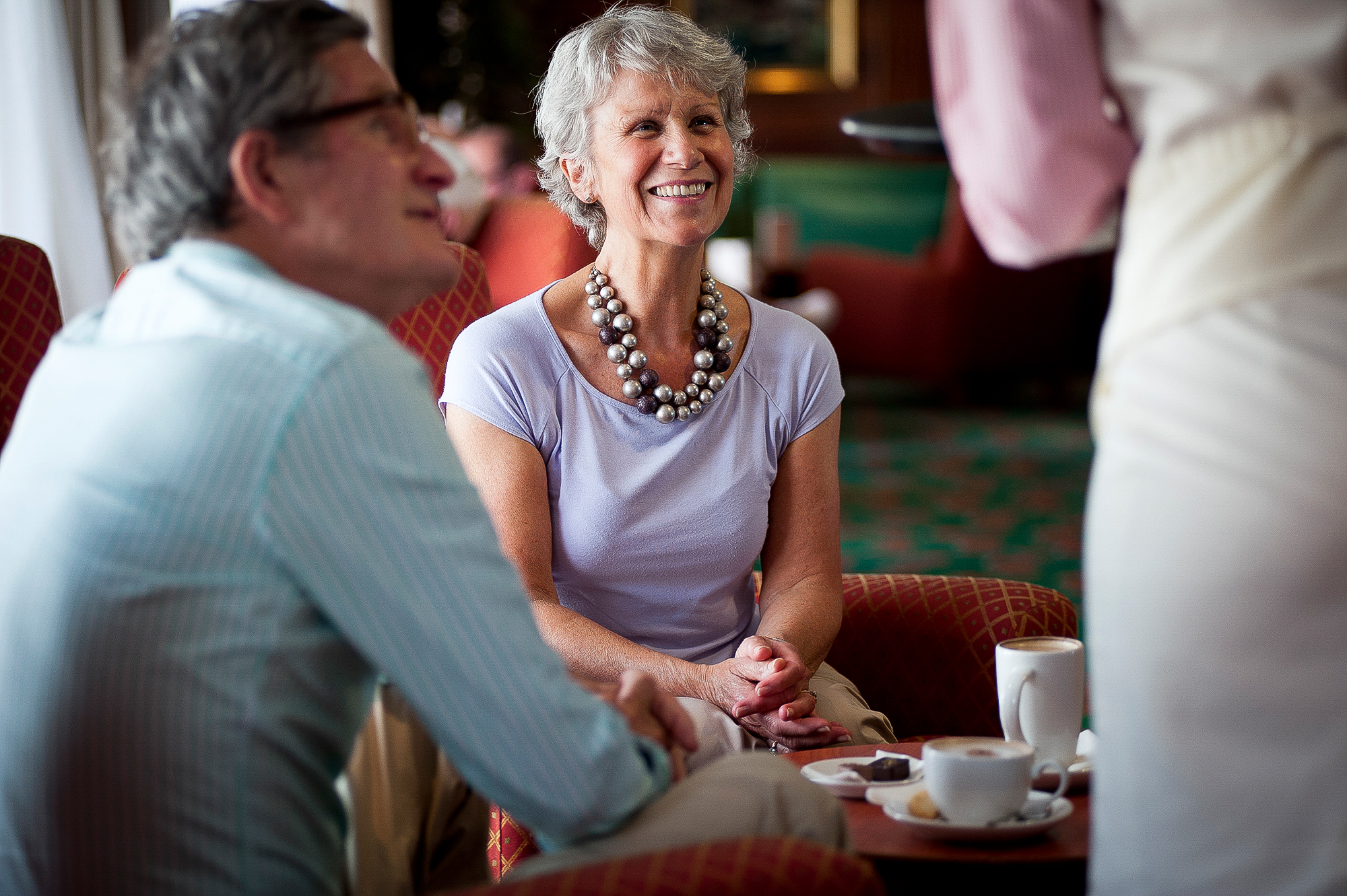 Having a brew and a chat with the crew 