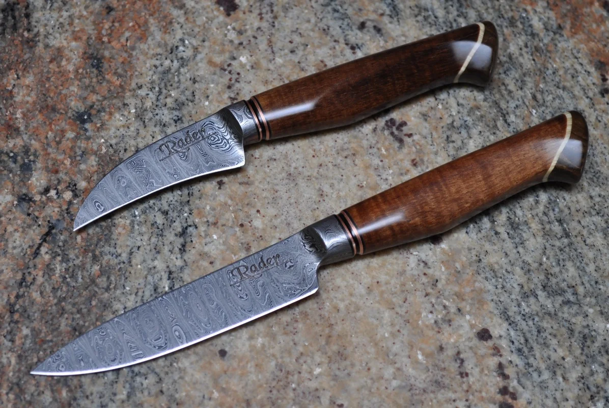 Damascus paring knives