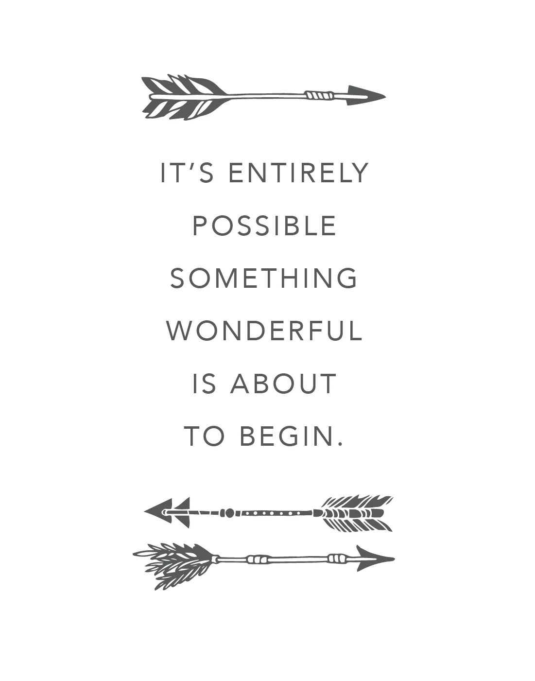 Something Wonderful - Printable - White + Grey
