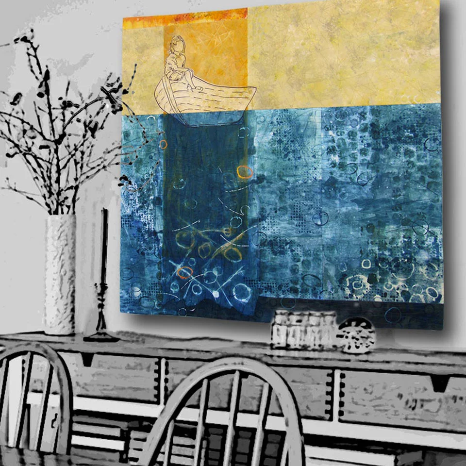 bobbibaughstudio-adrift-quilt-on-wall-dining-room.jpg