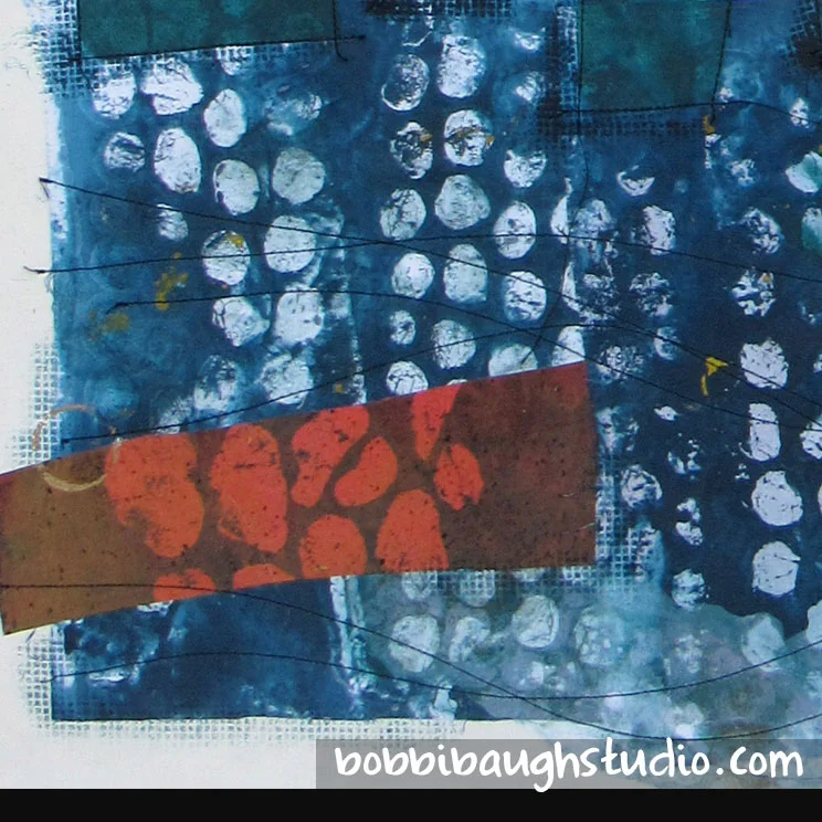 Collage detail - acrylics on muslin