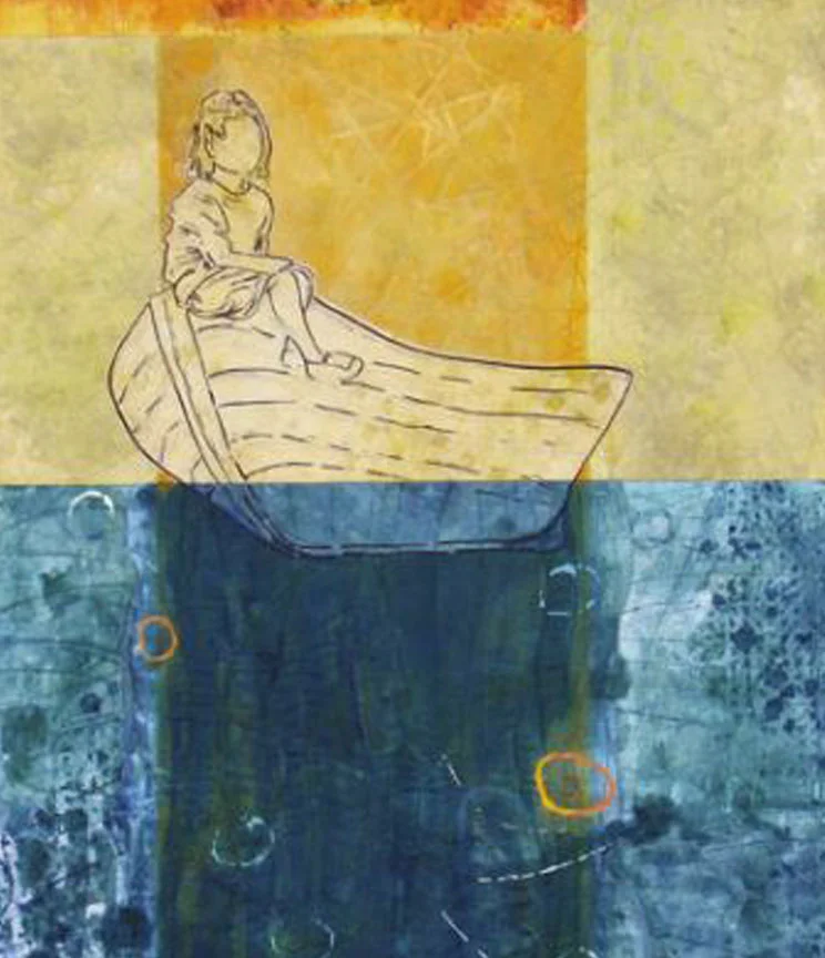 “Adrift” 42” x 42” art quilt (Detail)