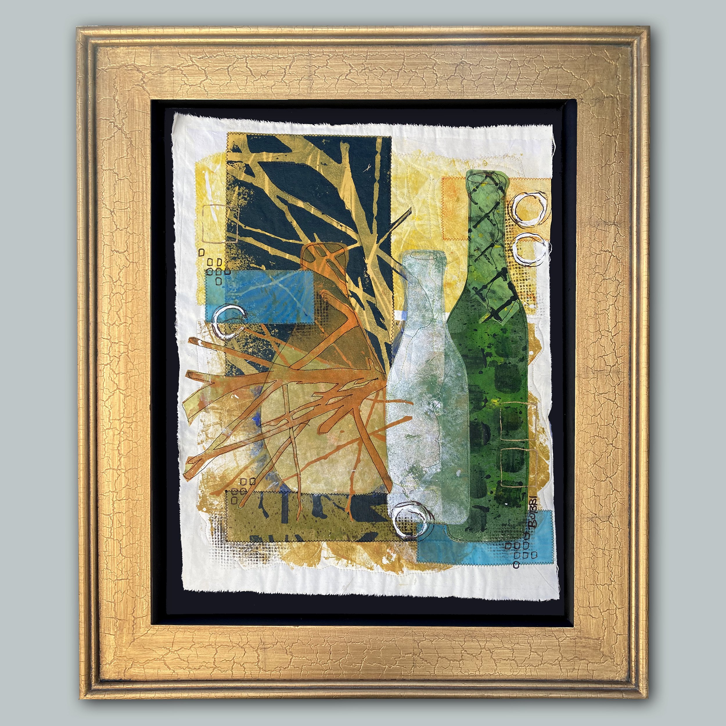 bobbibaughstudio-Gold-Framed-Still-Life-Intersections-Green-Bottle.jpg