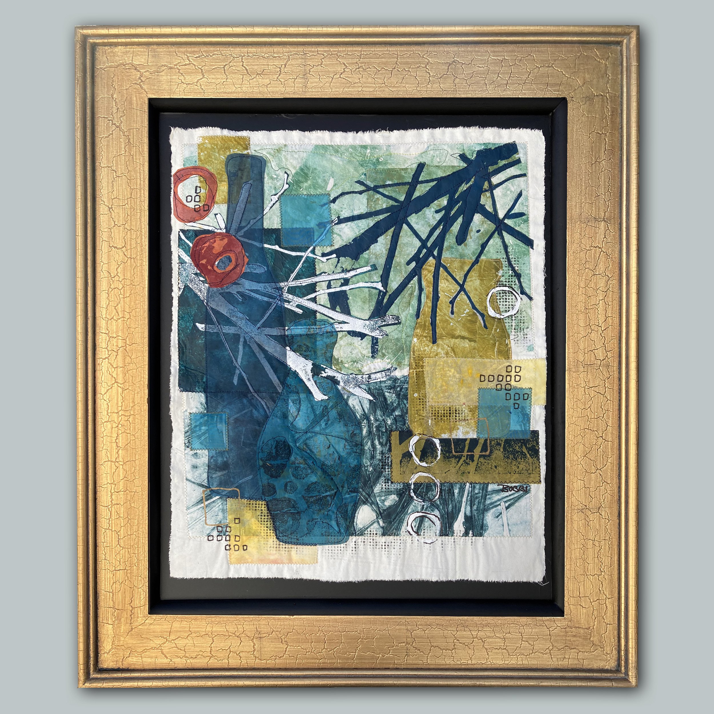 bobbibaughstudio-Gold-Framed-Still-Life-Intersections-Blue-Bottles.jpg