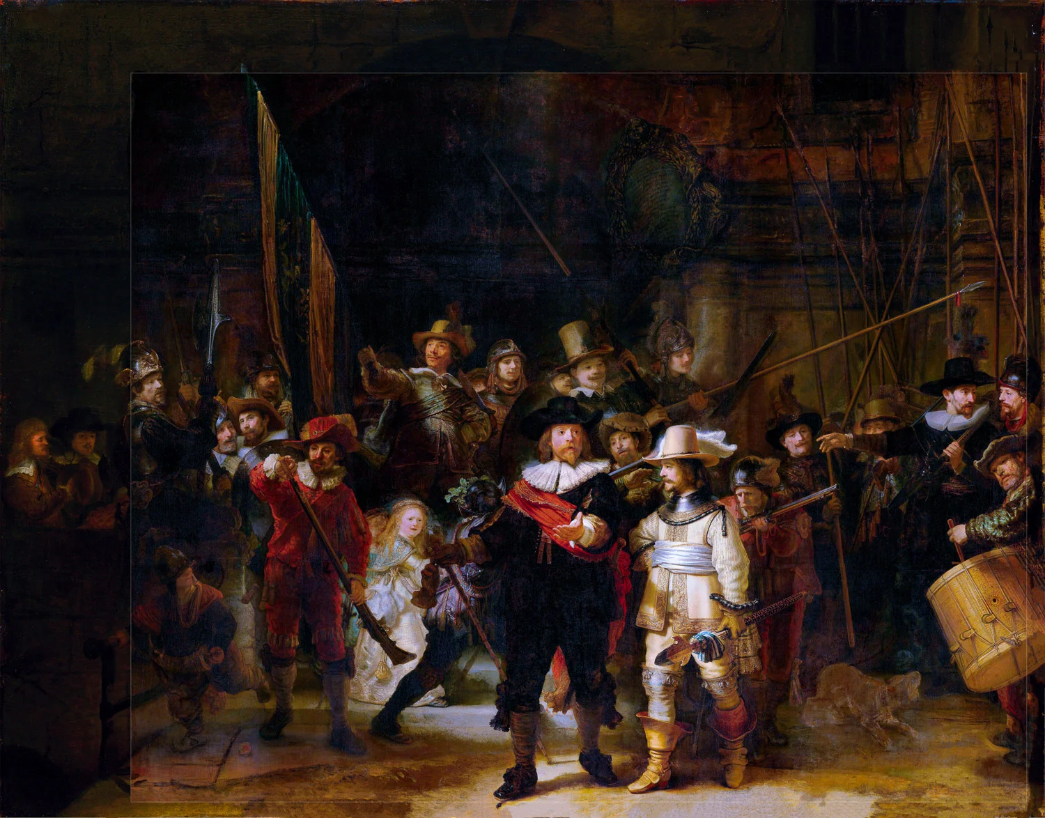 Rembrandt: the Night Watch (restored version with help of Gerrit Lundens)
