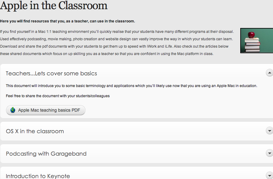Apple support for teachers