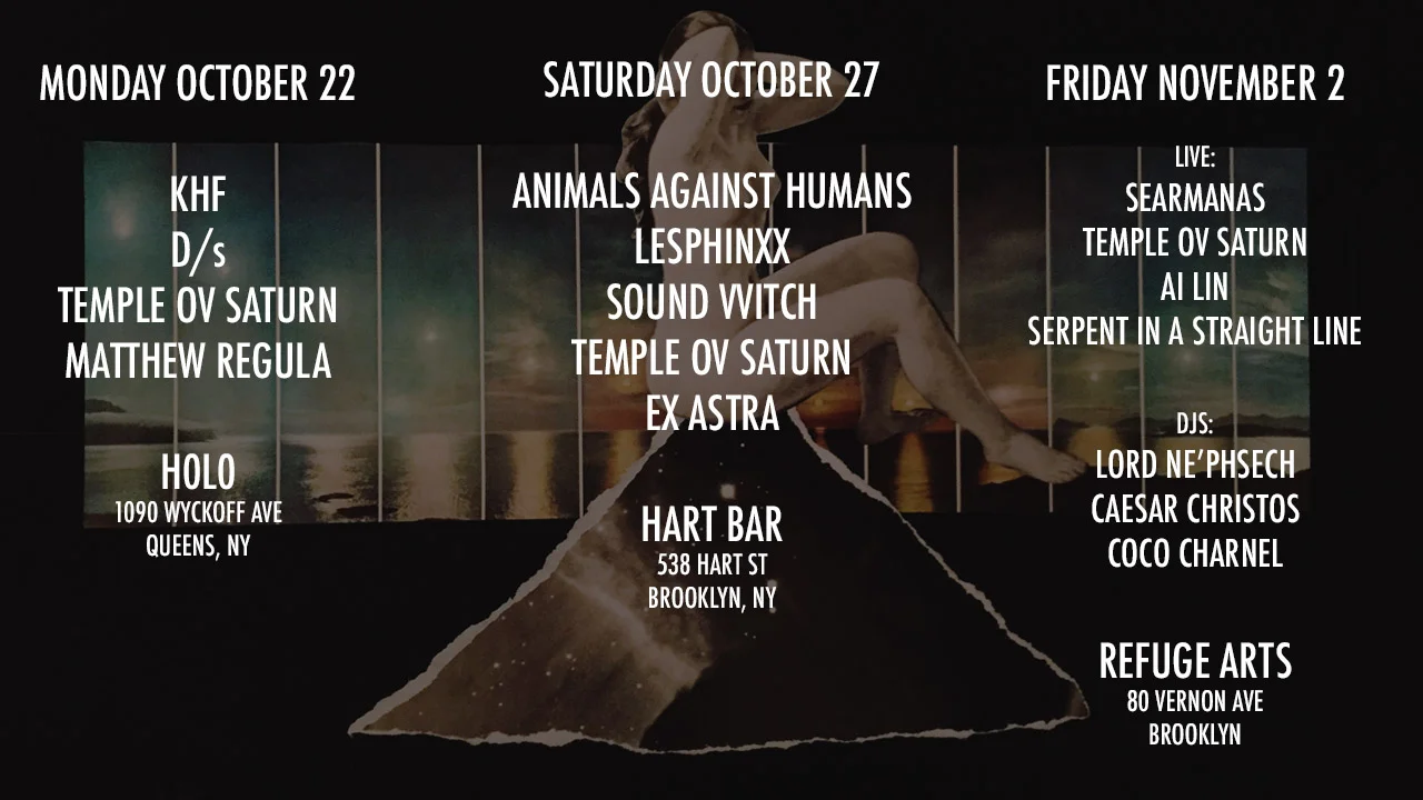 Upcoming Temple ov Saturn Shows