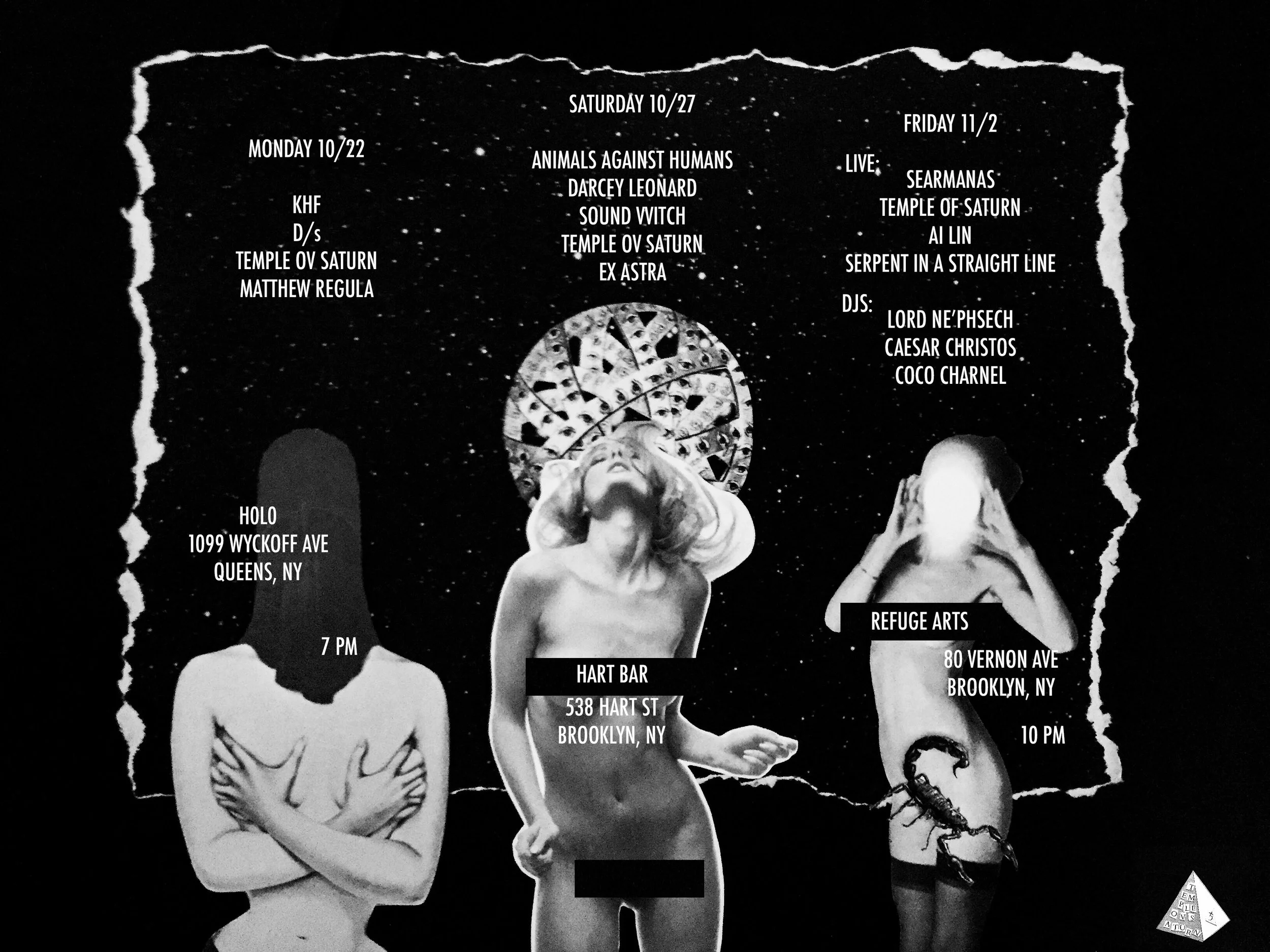 Upcoming Temple ov Saturn shows in Queens and Brooklyn
