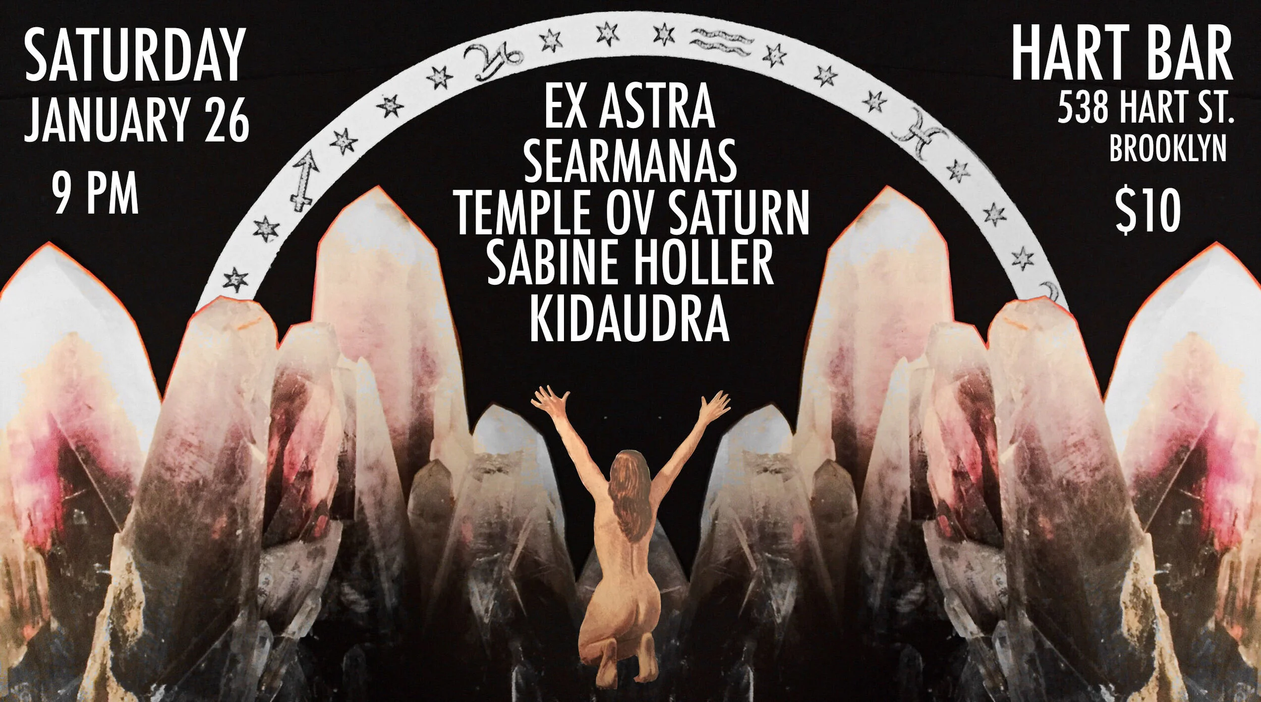 Flyer for an upcoming Temple ov Saturn show.