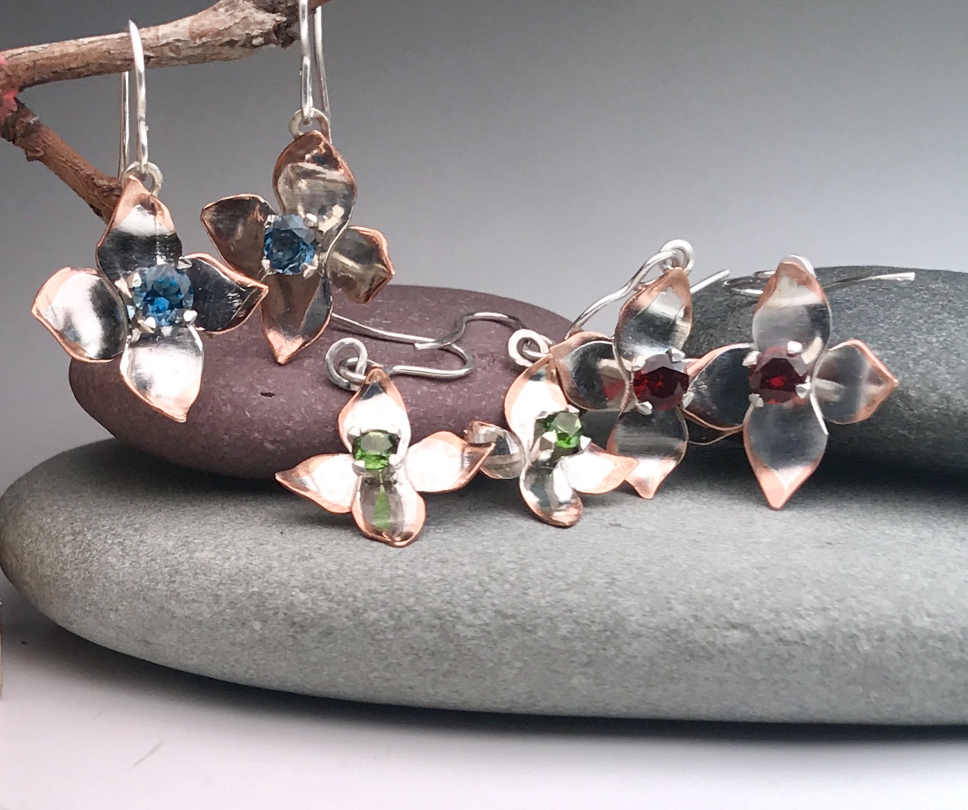 Dogwood Blossom Earrings in Many Colors
