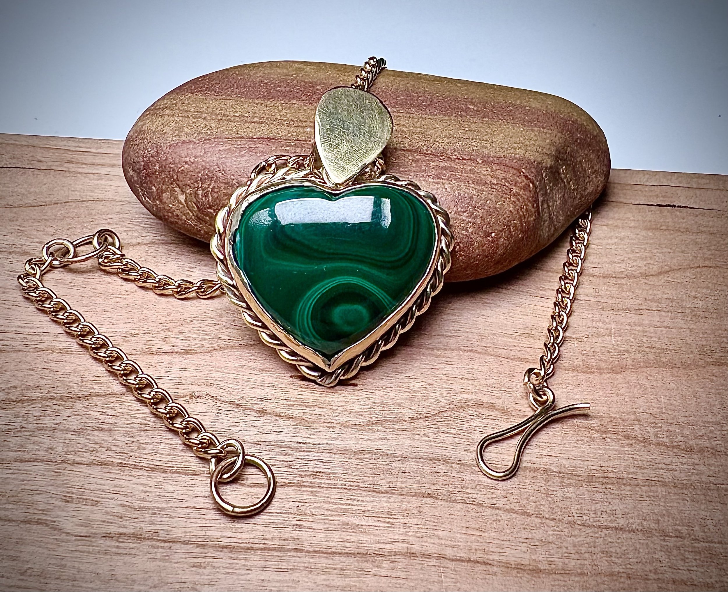Heart Shape Malachite Pendant