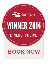 OPEN TABLE - WINNER 2014 DINERS' CHOICE AWARD