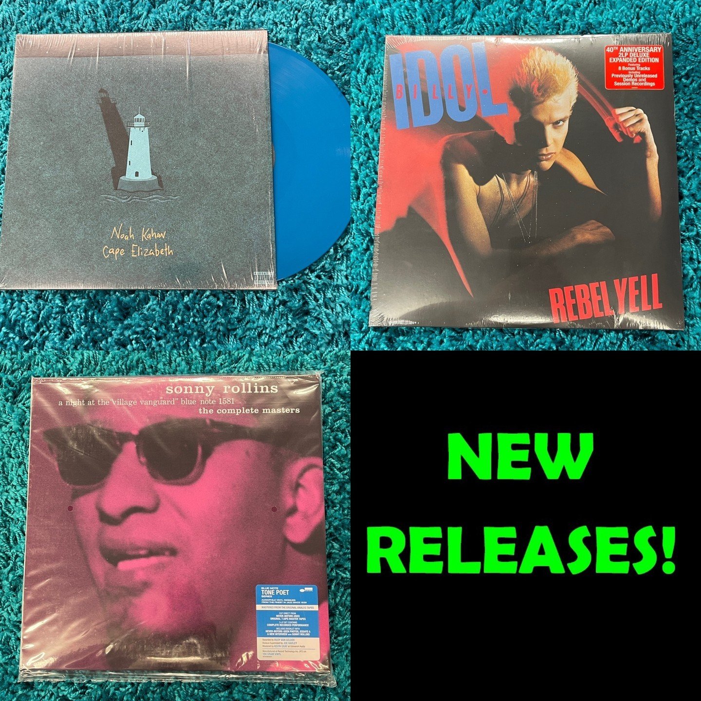 New Releases out Tomorrow (Friday 4/26)  Noah Kahan, Billy Idol, and Sonny Rollins!  Message us or comment below if you would like us to hold anything for you!

.
. ⭐️Follow @lincolnvintagevinyl ⭐
.

#records #vinyl #vinyljunkie #vinyligclub #instavi