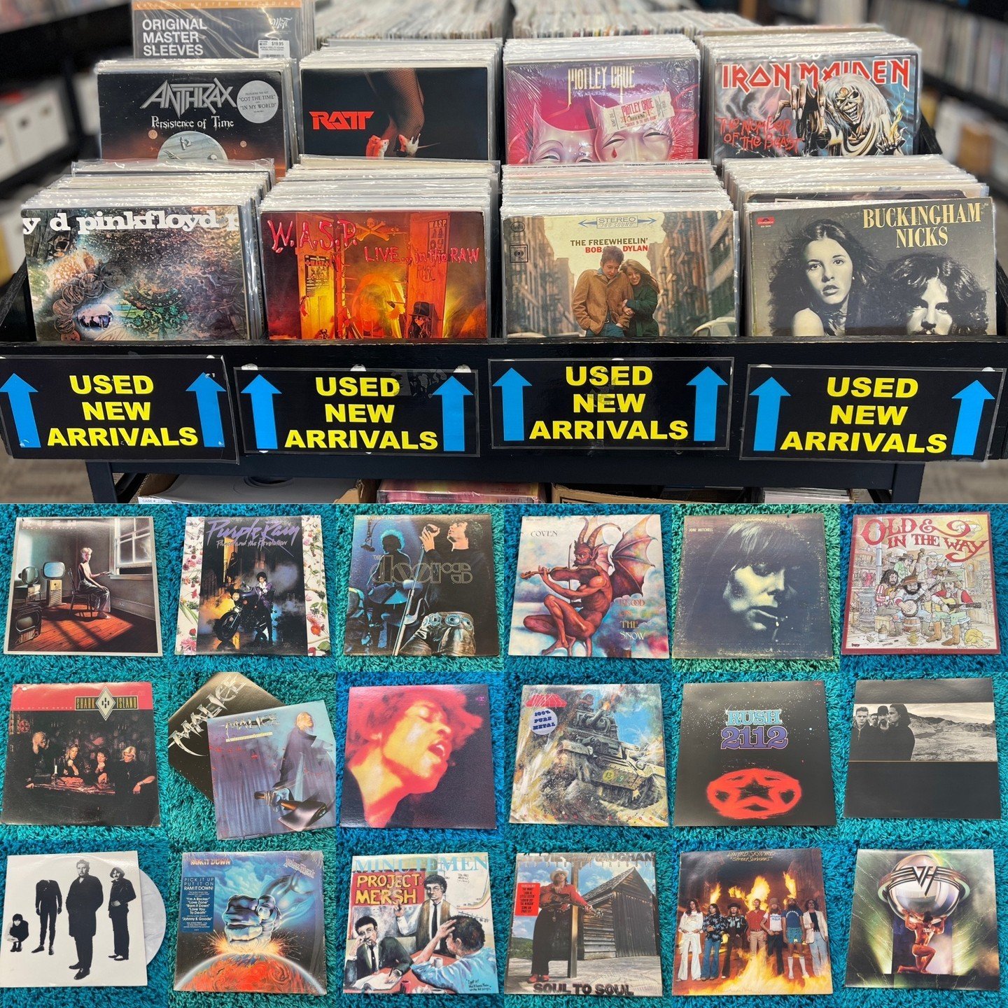 It's a busy weekend in Lincoln!  We hope you have time to stop by and snag of the great new arrivals going out tomorrow!  Most are clean original pressings!  Anthrax, Ratt, Motley Crue, Iron Maiden, Pink Floyd (UK Import), Wasp, Bob Dylan, Buckingham