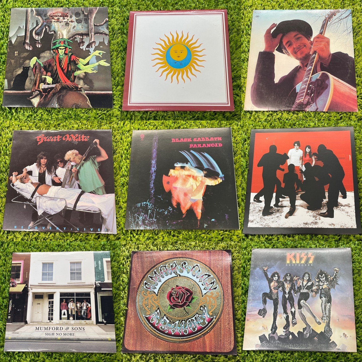 Going out now in used!  Greenslade, King Crimson, Bob Dylan, Great White, Black Sabbath, White Stripes, Mumford And Sons, Grateful Dead, KISS and more!
