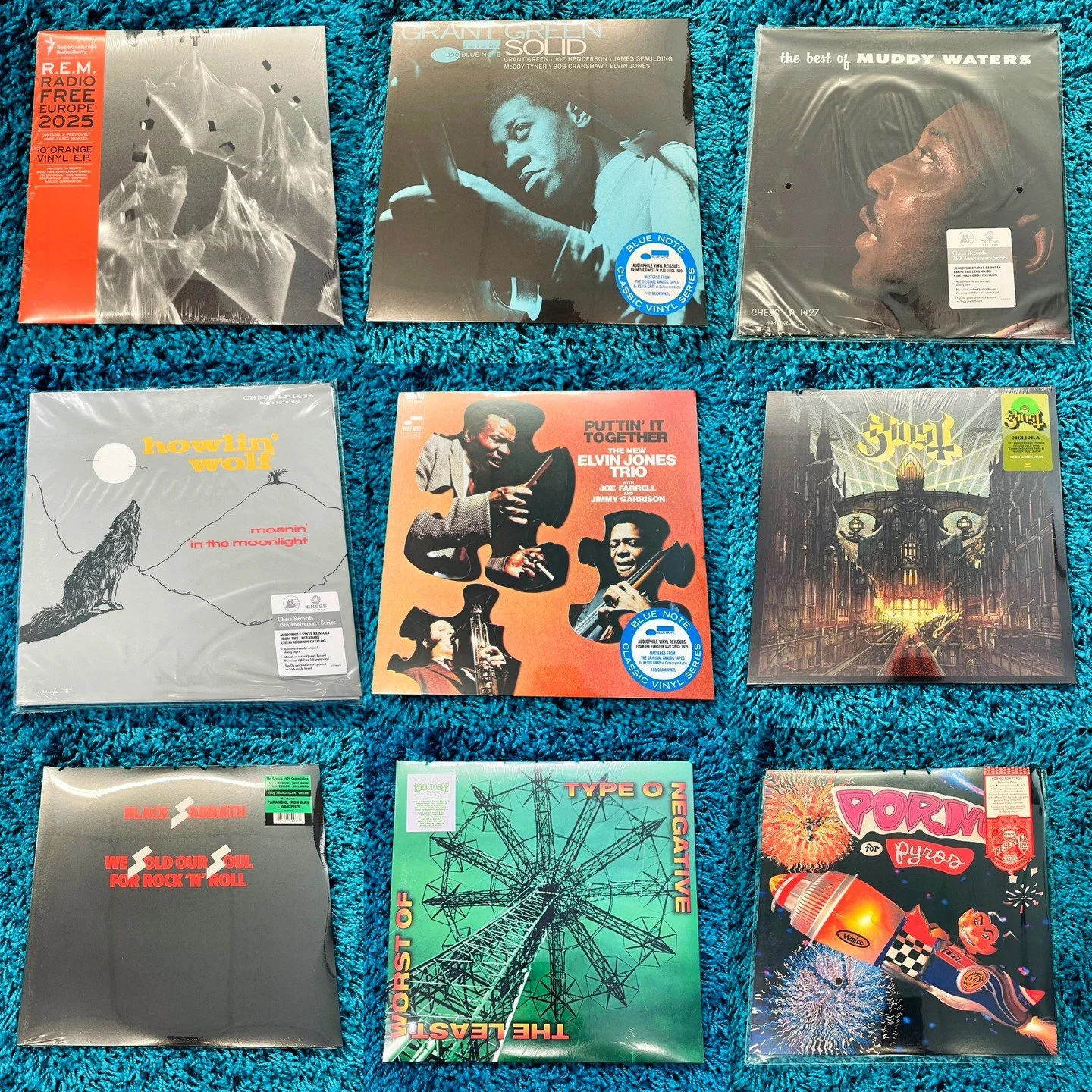 More new releases out tomorrow, Friday, 10/17.  Let us know if we can save anything for you!  Post 2 of 2.  REM - Radio Free Europe 10&quot;, Grant Green, Muddy Waters, Howlin Wolf, Elvin Jones Trio, Black Sabbath, Type O Negative, and Porno For Pyro