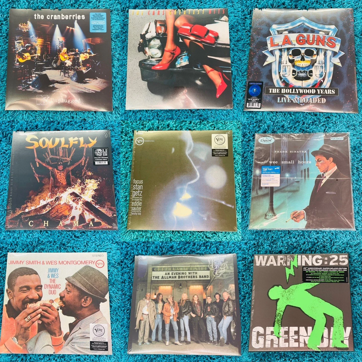 More Sealed New Releases Out Tomorrow (Friday 11/14)  The Cranberries, The Cars, LA Guns, Soulfly, Stan Getz, Frank Sinatra (Tone Poet), Jimmy Smith &amp; Wes Montgomery, Allman Brothers, Green Day - Warning Box Set!  Let us know which titles you'd l