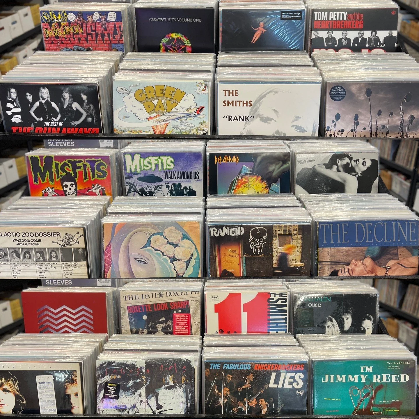 Another great batch of used new arrivals going out for Saturday!  Snoop Dogg, Sisters Of  Mercy, Julee Cruise, Tom Petty, The Runaways, Green Day, The Smiths, Dead Can Dance, Misfits (Clean Originals!), Def Leppard, Scorpions, Kingdom Come, Derek And