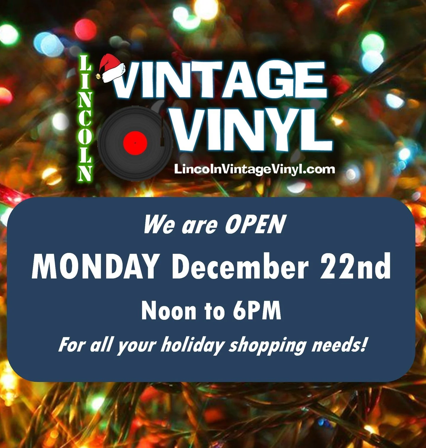 We are OPEN Tomorrow (Monday 12/22) - Noon to 6PM!
Tuesday - Normal Hours - Noon to 6PM
Wednesday - Christmas Eve - Noon until 4PM.
We are Closed on Christmas Day
Normal Hours will resume on Friday 12/26!