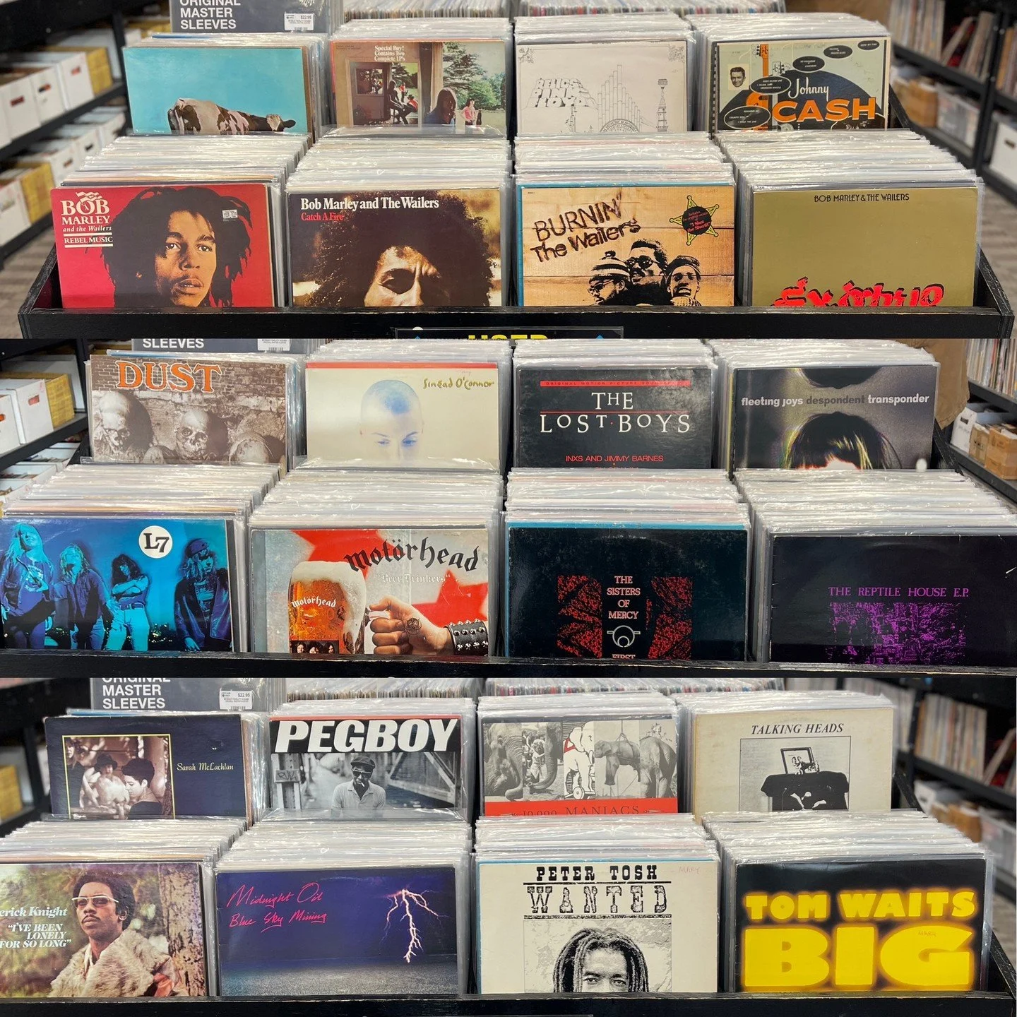 Used New Releases hitting the bins tomorrow (Saturday)  Pink Floyd, Johnny Cash, Bob Marley, Dust, Sinead O'Connor, Lost Boys Soundtrack, Fleeting Joys, L7, Motorhead, Sisters Of Mercy, Sarah McLachlan, Pegboy, 10,000 Maniacs, Talking Heads "Imp