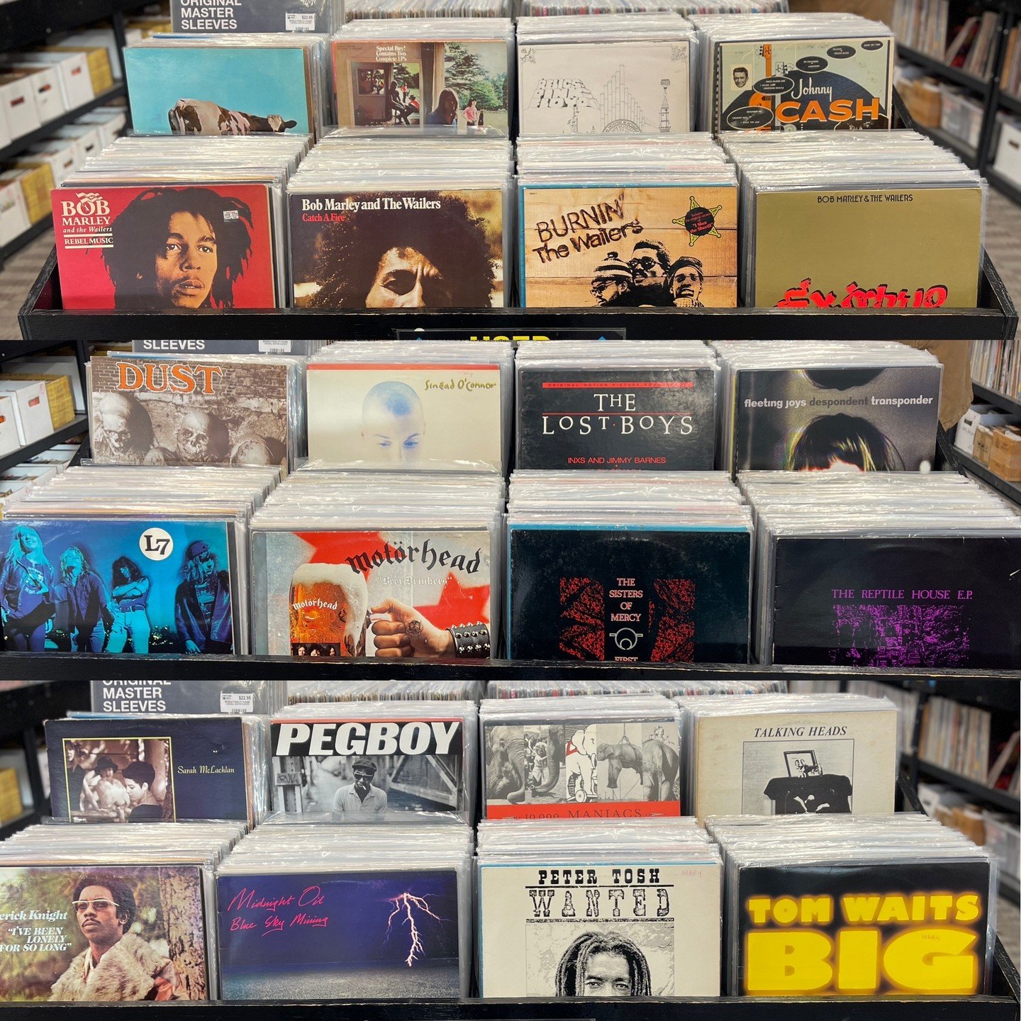 Used New Releases hitting the bins tomorrow (Saturday)  Pink Floyd, Johnny Cash, Bob Marley, Dust, Sinead O'Connor, Lost Boys Soundtrack, Fleeting Joys, L7, Motorhead, Sisters Of Mercy, Sarah McLachlan, Pegboy, 10,000 Maniacs, Talking Heads "Imp