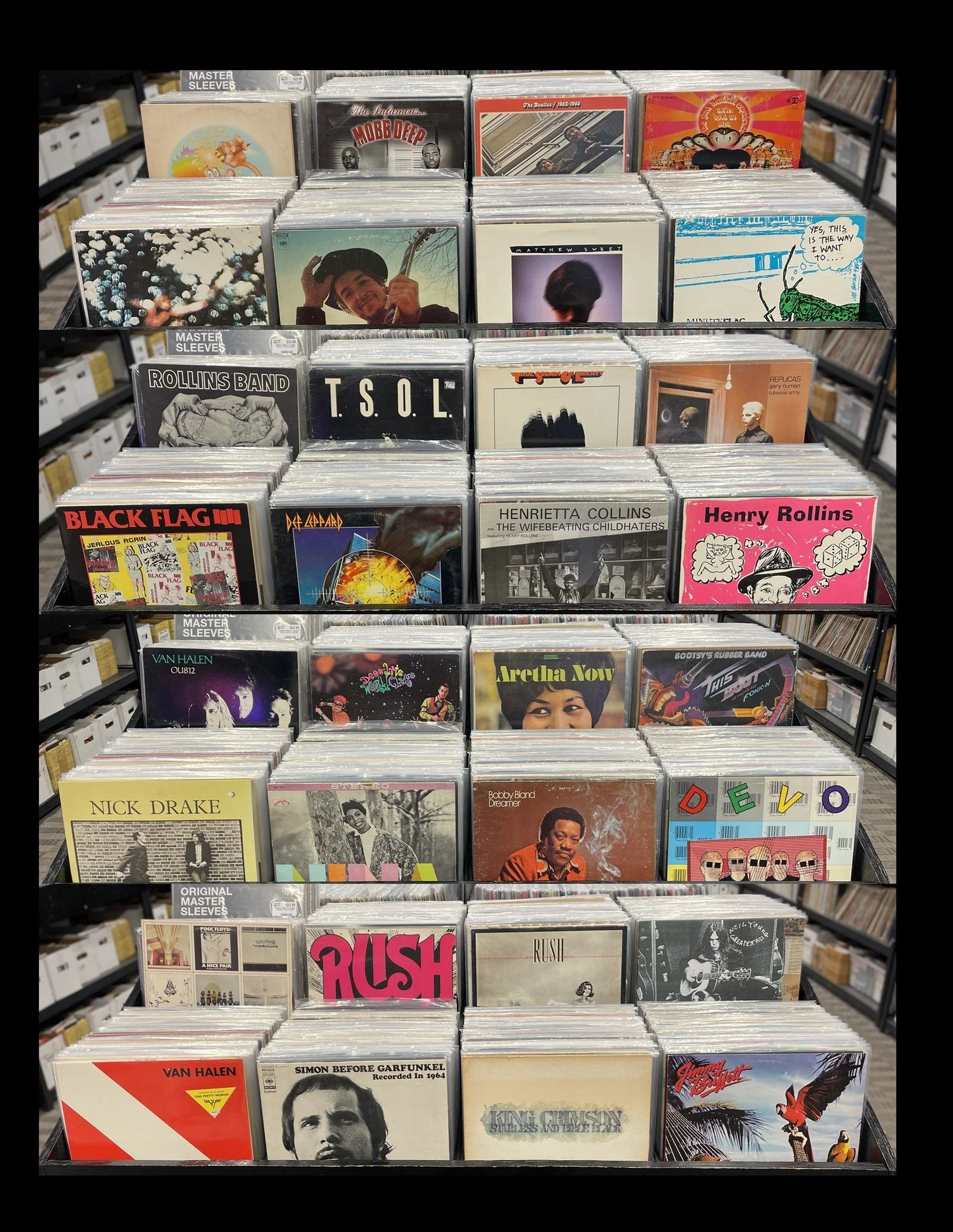 Another great selection of used new arrivals for your weekend!  These all drop when we open at noon on Saturday!  Grateful Dead, Mobb Deep (Original 90s), The Beatles, Jimi Hendrix, Pink Floyd, Bob Dylan, Matthew Sweet, Minuteflag, Rollins Band, TSOL