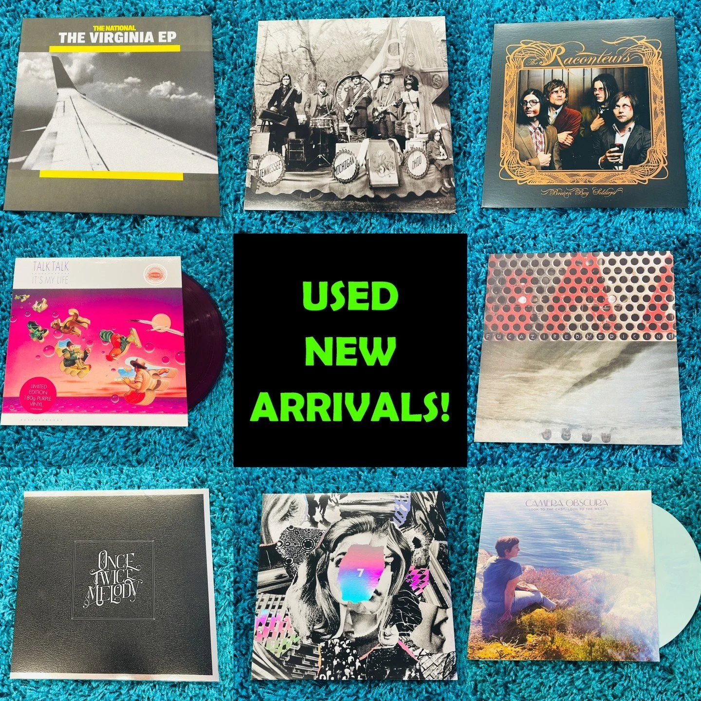 Used New Arrivals going out today!  The National, The Raconteurs, Talk Talk, Fugazi, Beach House and Camera Obscura!  Open today until 6PM!