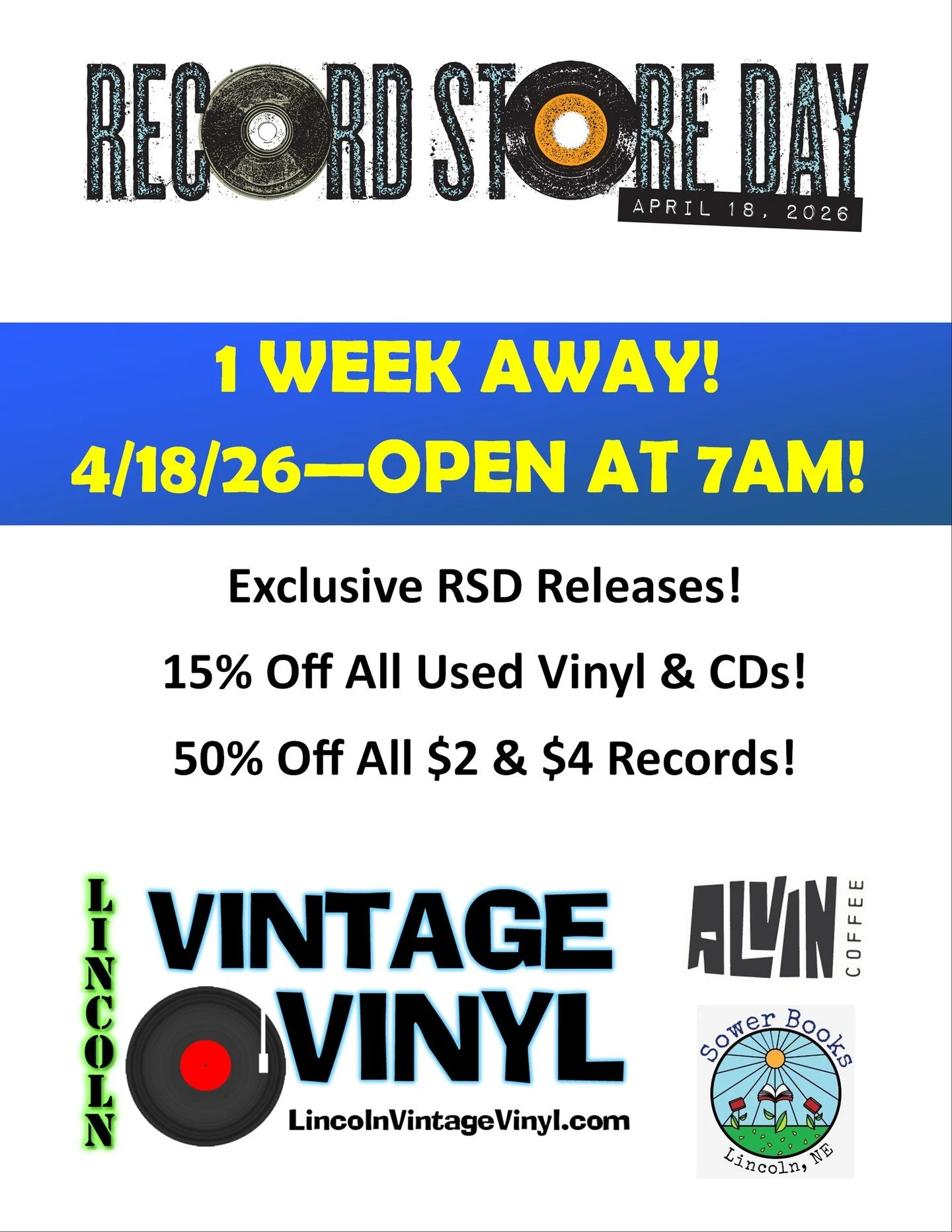 Record Store Day Is Officially ONE WEEK AWAY! (4/18/26) We will open at 7AM!  We have received a lot of stock already, with more still coming in next week, we will post more preview photos ;as they arrive.  We got an excellent fill on most titles thi