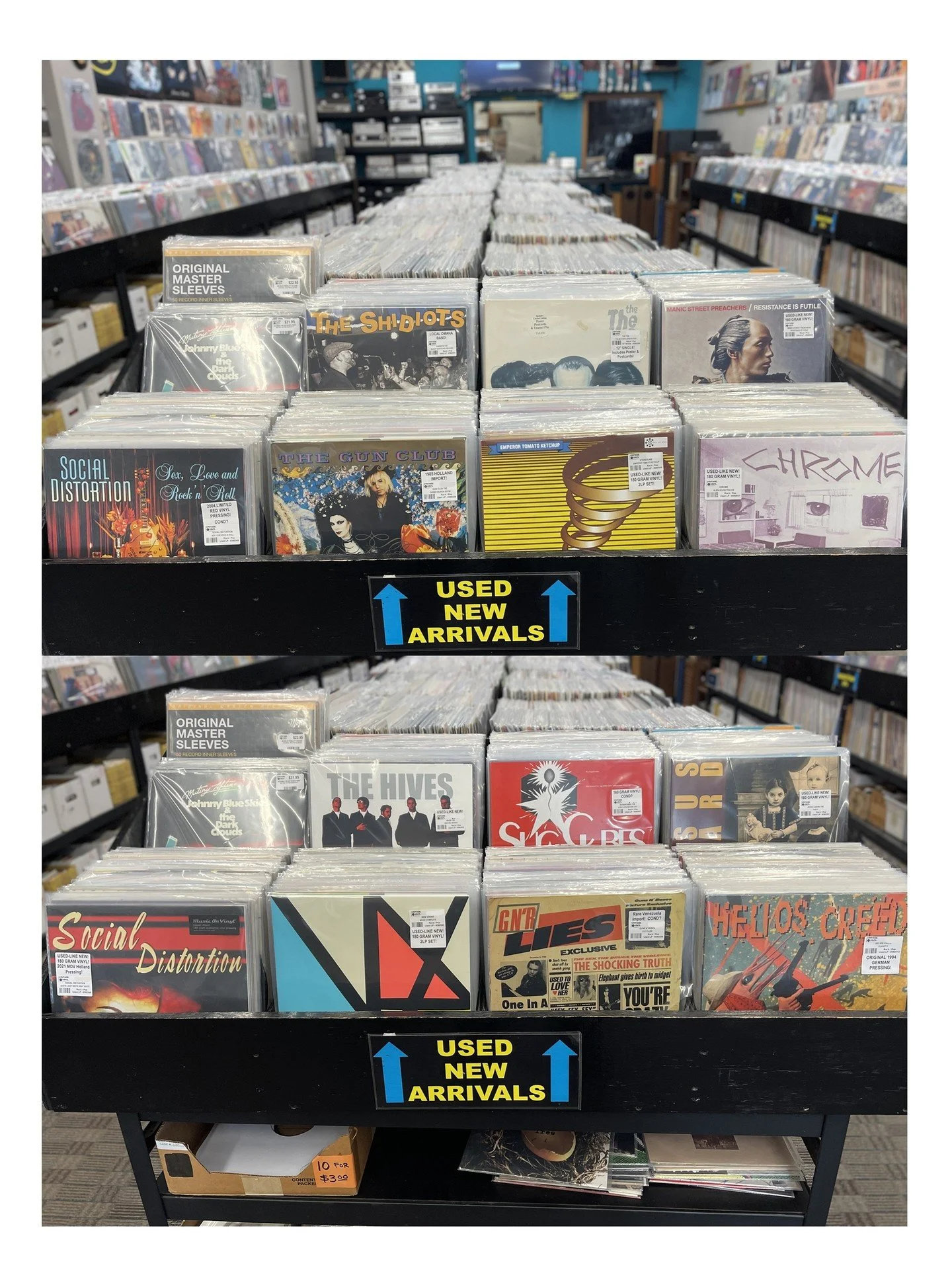 Lots of new arrivals hitting the bins for your Saturday record browsing!  Lots of stuff from artists like Social Distortion, New Order, Jesus Lizard, Helios Creed, Manic Street Preachers and much more!  Stop by and check them out!  Open Saturday Noon
