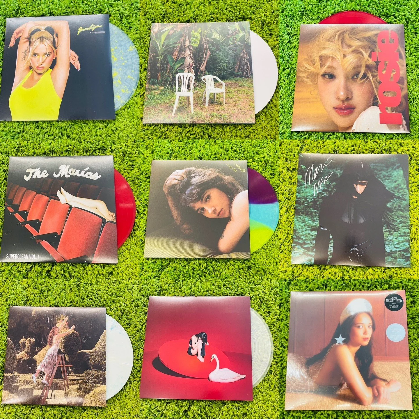 Practically new, used, new arrivals going out NOW!  Dua Lipa, Bad Bunny, Rosie, The Marias, Clairo, Not For Radio, and Laufey!  Most on Limited Color vinyl!