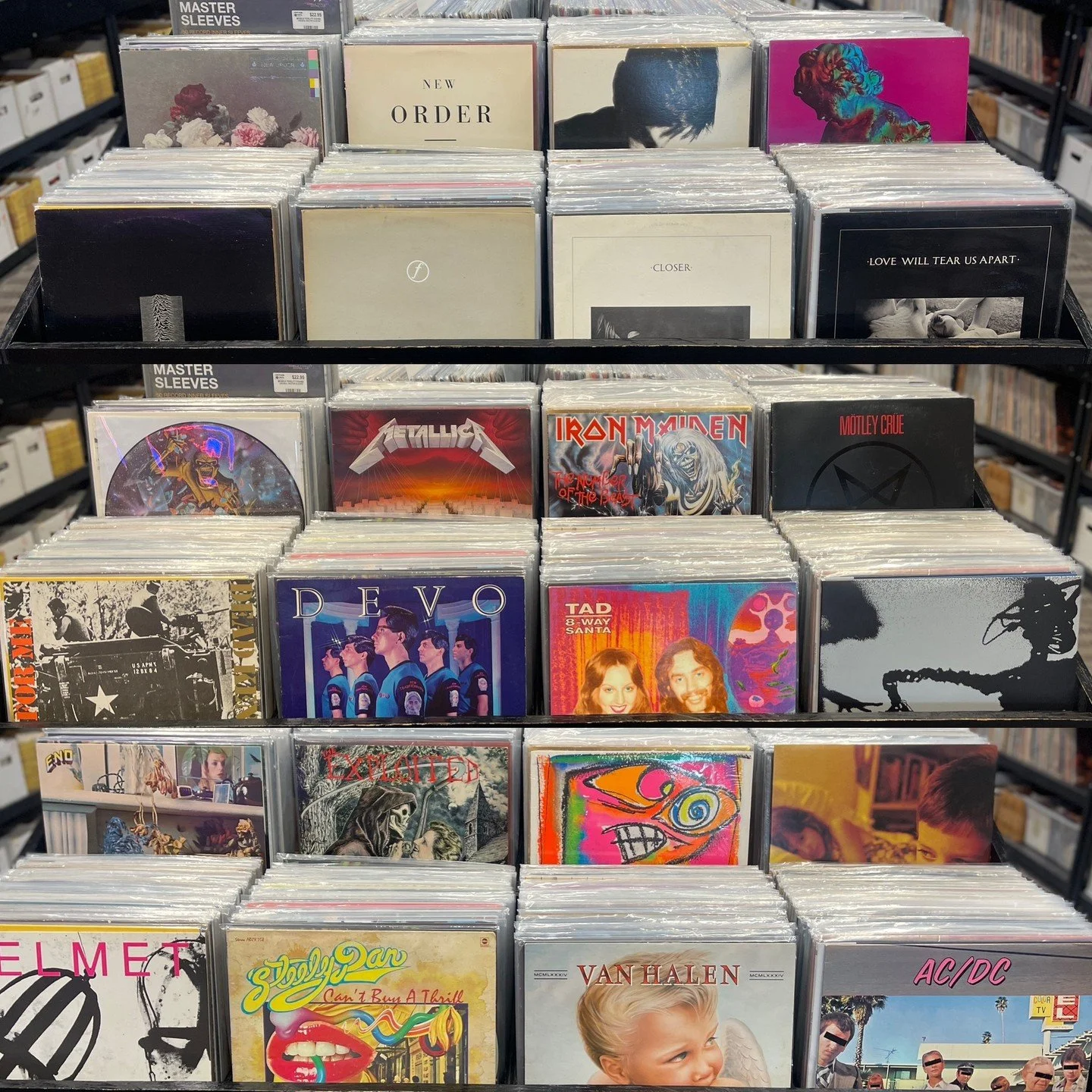 Another fantastic group of used new arrivals hit the bins when we open on Saturday!  Lots of New Order and Joy Division (Original Pressings), Iron Maiden Picture Disc, Metallica OG Press, Iron Maiden Number Of The Best OG, Motley Crue, Dead Kennedys,
