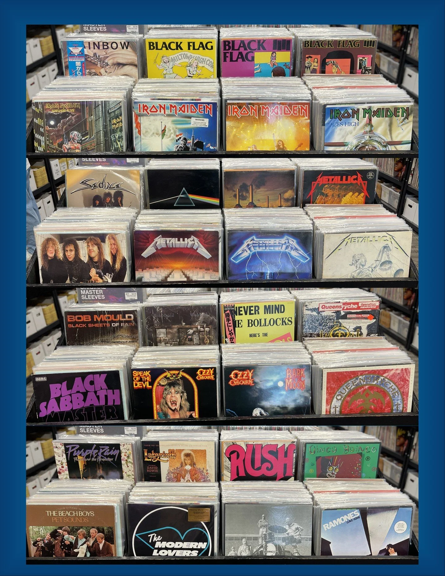 We have another amazing selection of used vinyl hitting the bins tomorrow!  All these titles go out when we open at Noon on Saturday!  First come, first serve - sorry no holds.  Rainbow (Japan Press), Black Flag, Iron Maiden, Seduce, Pink Floyd, Lots