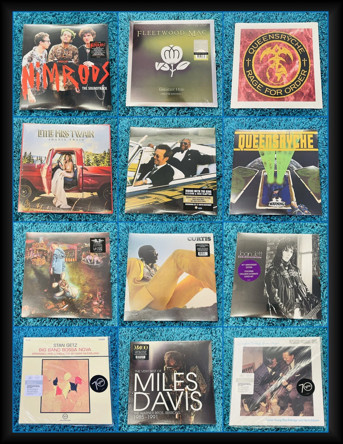 New Releases Out Tomorrow, Friday 7/31!  Let us know if you which titles you'd like us to save for you!  Part 1 of 3!
Green Day - Nimrods - The Soundtrack (Woodstock Mud Color Vinyl)
Fleetwood Mac - Greatest Hits - 2LP (Limited White Vinyl)
Queensryc