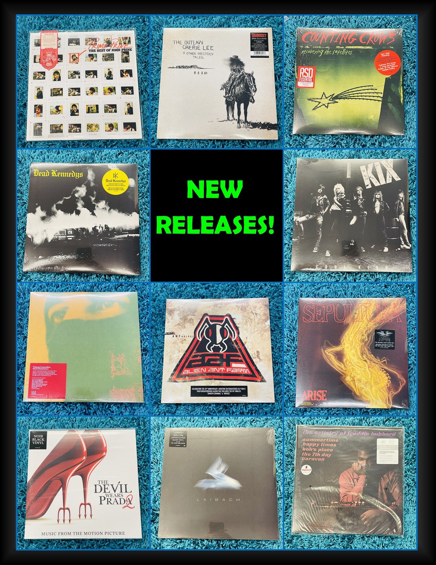 More New Releases - Available Tomorrow (Friday 7/31). Let us know if you see any titles you'd like us to save for you!  Part 2 of 3!
John Prine - Prime Prine - Rhino Reserve Series
Shaboozy - The Outlaw Cherie Lee &amp; Other Western Tails - "Co