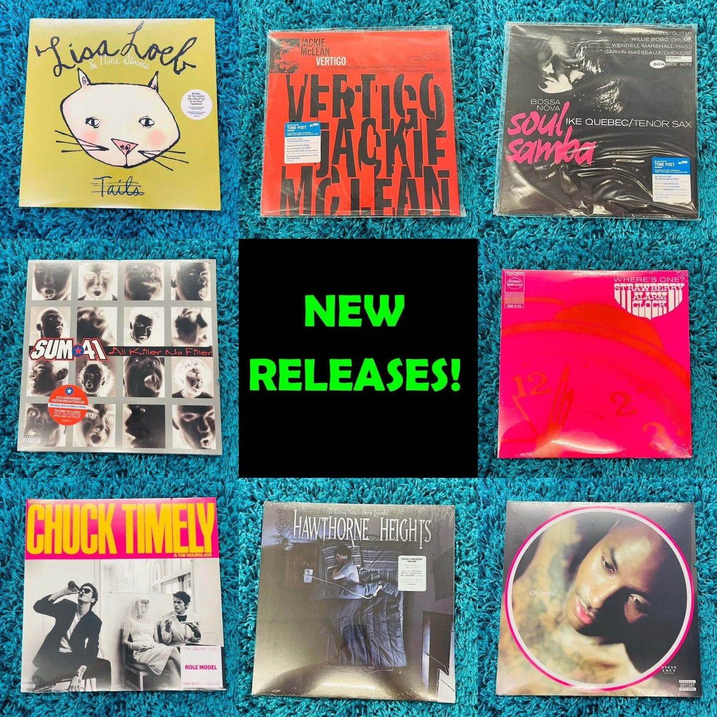 More new arrivals for Friday 8/7!  Lisa Loeb, Jackie McLean - Vertigo - Tone Poet, Ike Quebec - Soul Samba - Tone Poet, Sum-41, Strawberry Alarm Clock, Role Model, Hawthorne Heights, and Steve Lacy!  Let us know if you would like us to save any of th