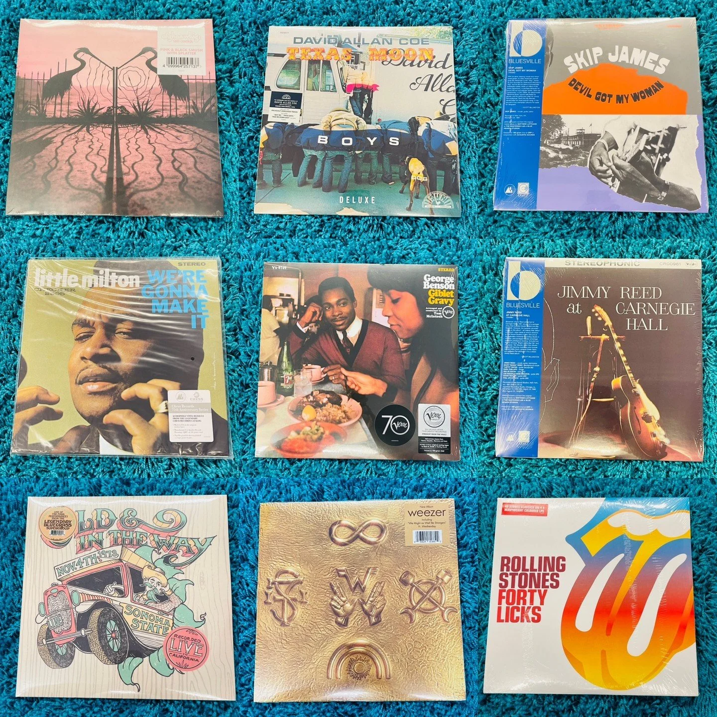 New releases out tomorrow Friday 8/21!  Pt 1 of 2!  Afghan Whigs, David Allen Coe, Skip James (Bluesville Acoustic Sounds Series), Little Milton (Chess Acoustic Sounds Series), George Benson (Verve Vault Series), Jimmy Reed (Bluesville Acoustic Sound