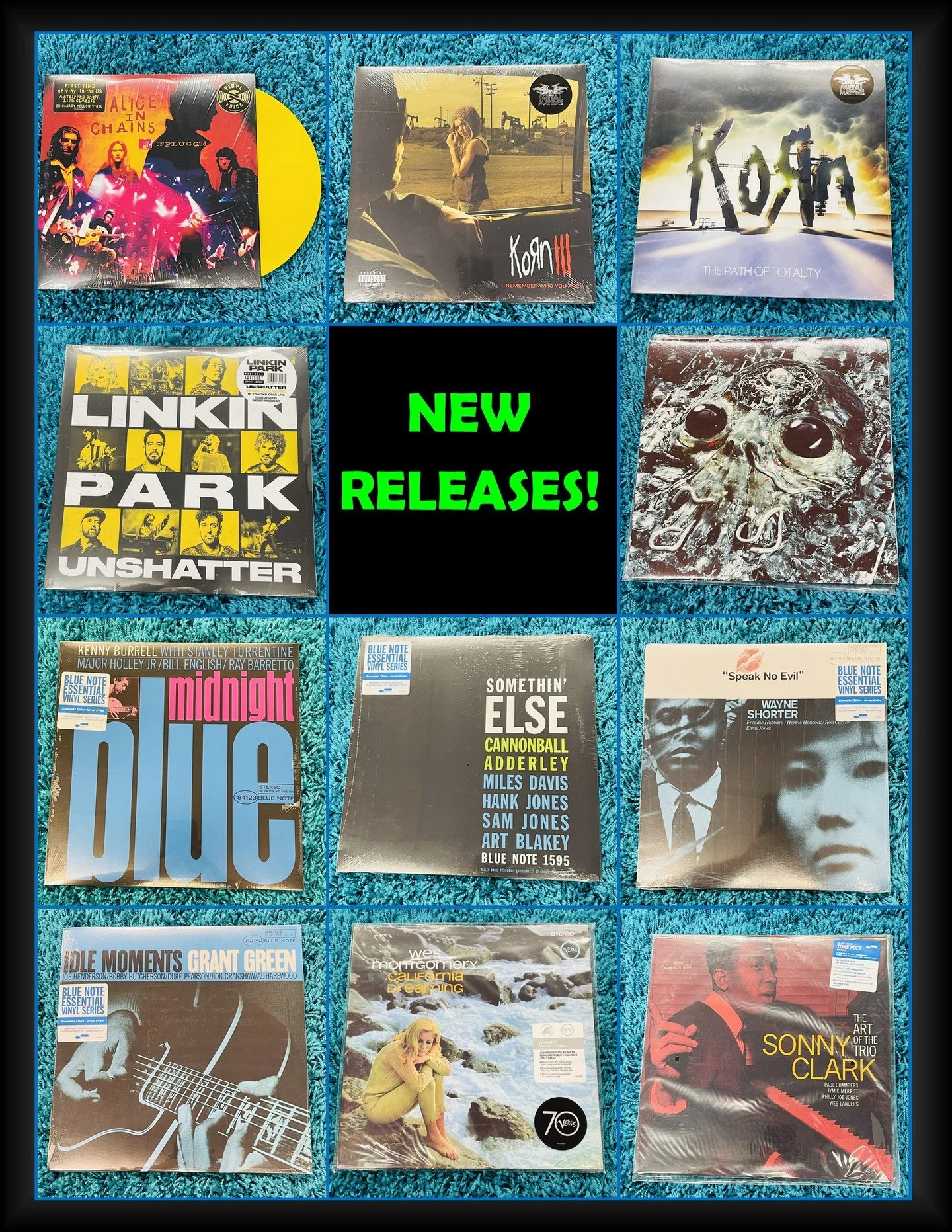 Vinyl New Releases Out Tomorrow, Friday, 9/25!  Message us or comment to hold!  Post 1 of 2!
Alice In Chains - MTV Unplugged - Yellow Vinyl
Korn - Remember Who You Are
Korn - The Path Of Totality
Linkin Park - Unshatter - Orange Crush Vinyl
King Gizz