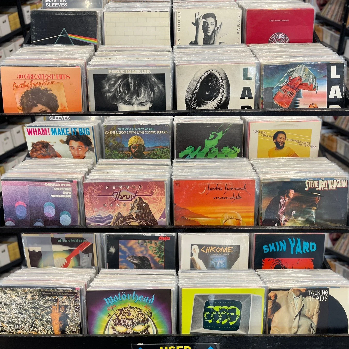 Lots of great new arrivals hitting the bins Saturday!  Pink Floyd, Prince, King Crimson, Aretha Franklin, Public Image LTD, Lard, Wham (Vintage Sealed!), Lonnie Liston Smith, The 3 Pieces (Super Rare!), Roy Ayers, Donald Byrd, Herbie Hancock, Stevie 