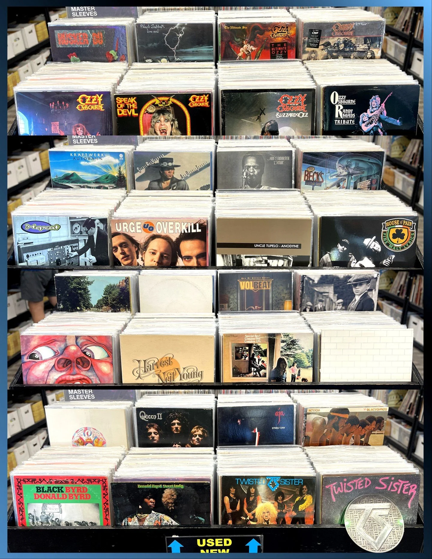 A Ton of great new arrivals hit the bins for Saturday!  Husker Du, TONS of Super Clean Original Ozzy! Kraftwerk, Stevie Ray Vaughan, John Stubblefield, Jeff Beck, Hepcat, Urge Overkill, Uncle Tupelo, House Of Pain, Beatles, Volbeat, King Crimson, Nei