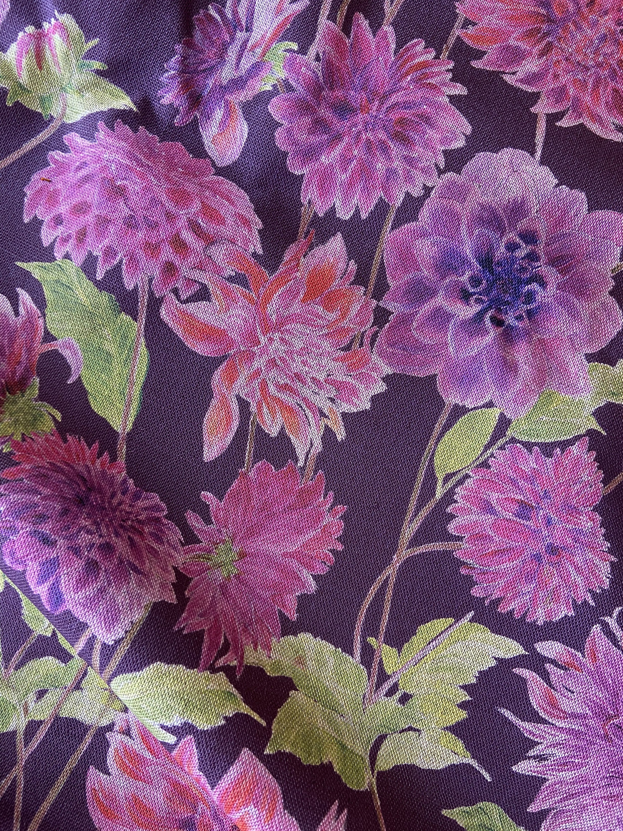 Dahlia on Aubergine ground
