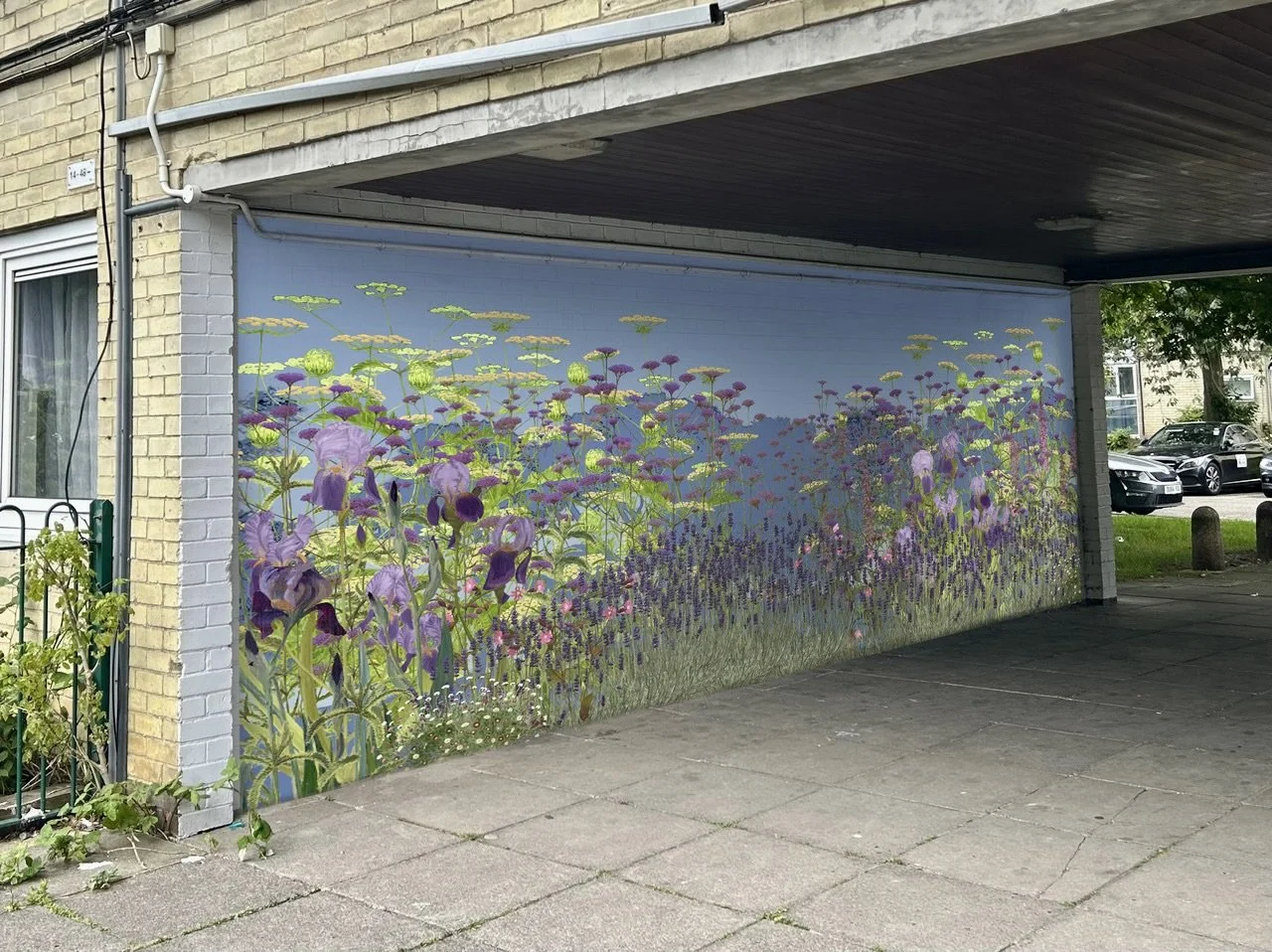 Garden Wall Murals - How to change a space with flowers