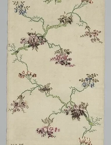 Floral silk design by Anna Maria Garthwaite