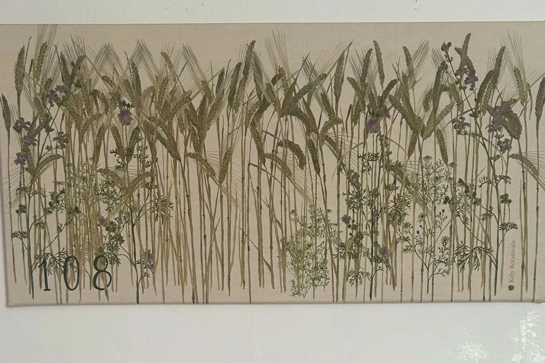 Wheat and Barley painting on linen for 108 Bakery, Romsey