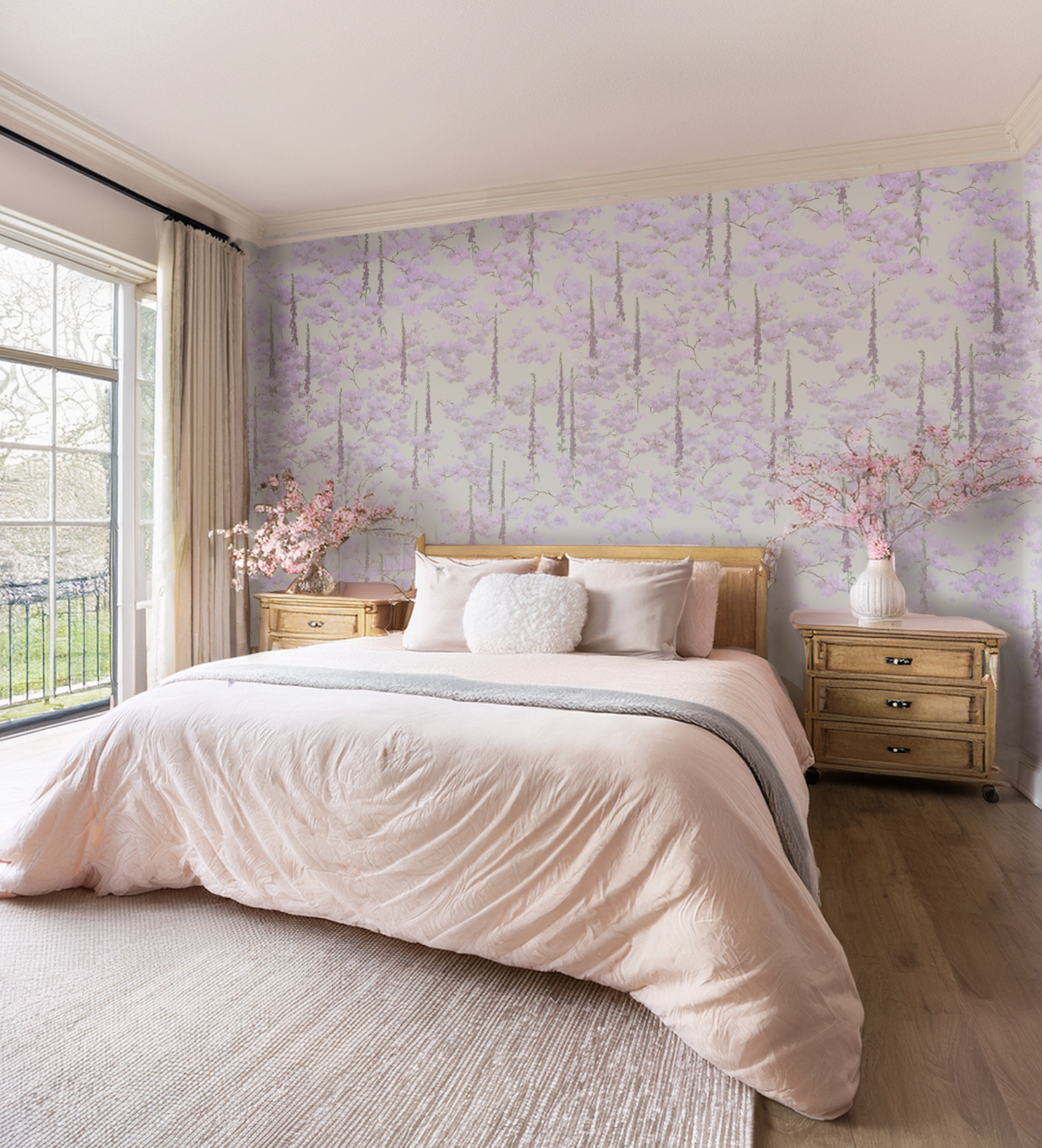 Sakura cherry blossom wallpaper with mist background