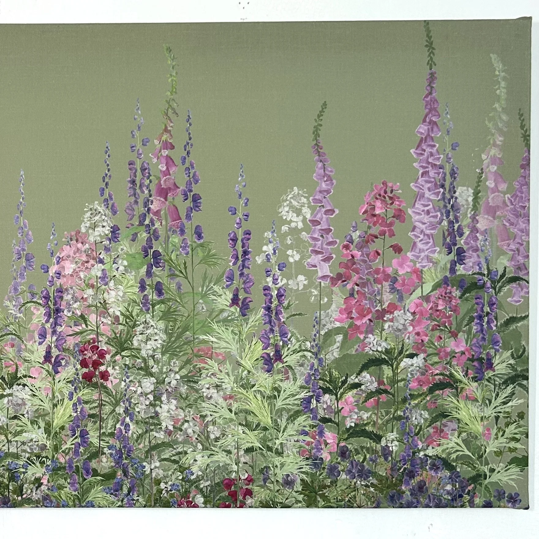 Green Meadow botanical print on linen 2