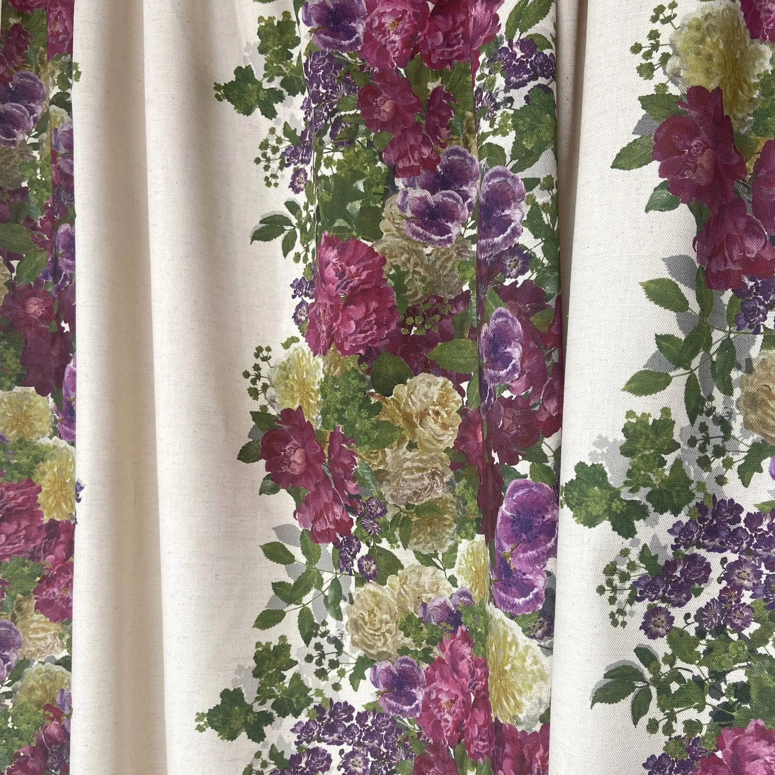 Hand painted roses linen design painted in Hampshire and printed in the UK by Katy Botanicals