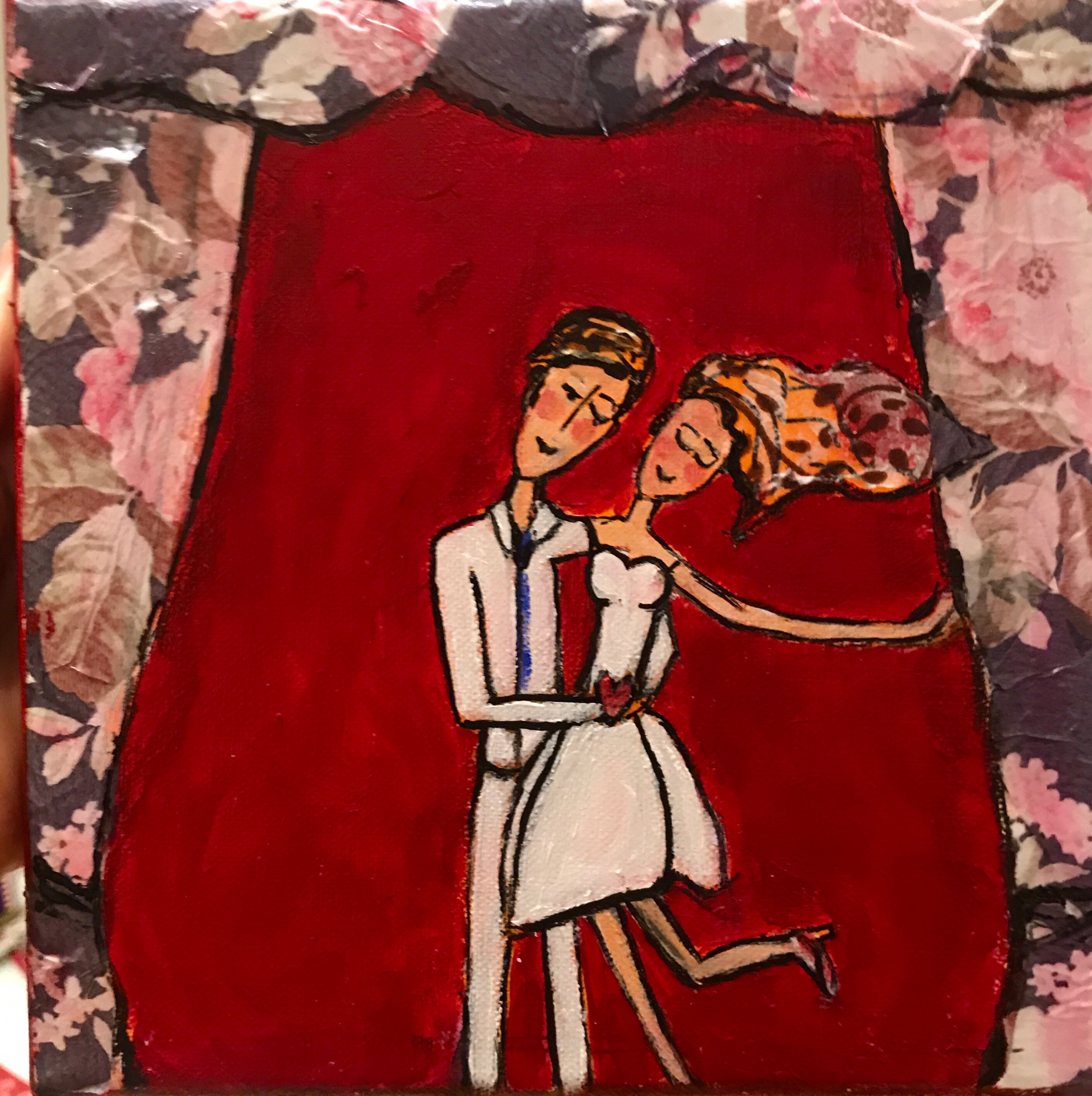 Bröllops par eller Dans. 20x20 cm